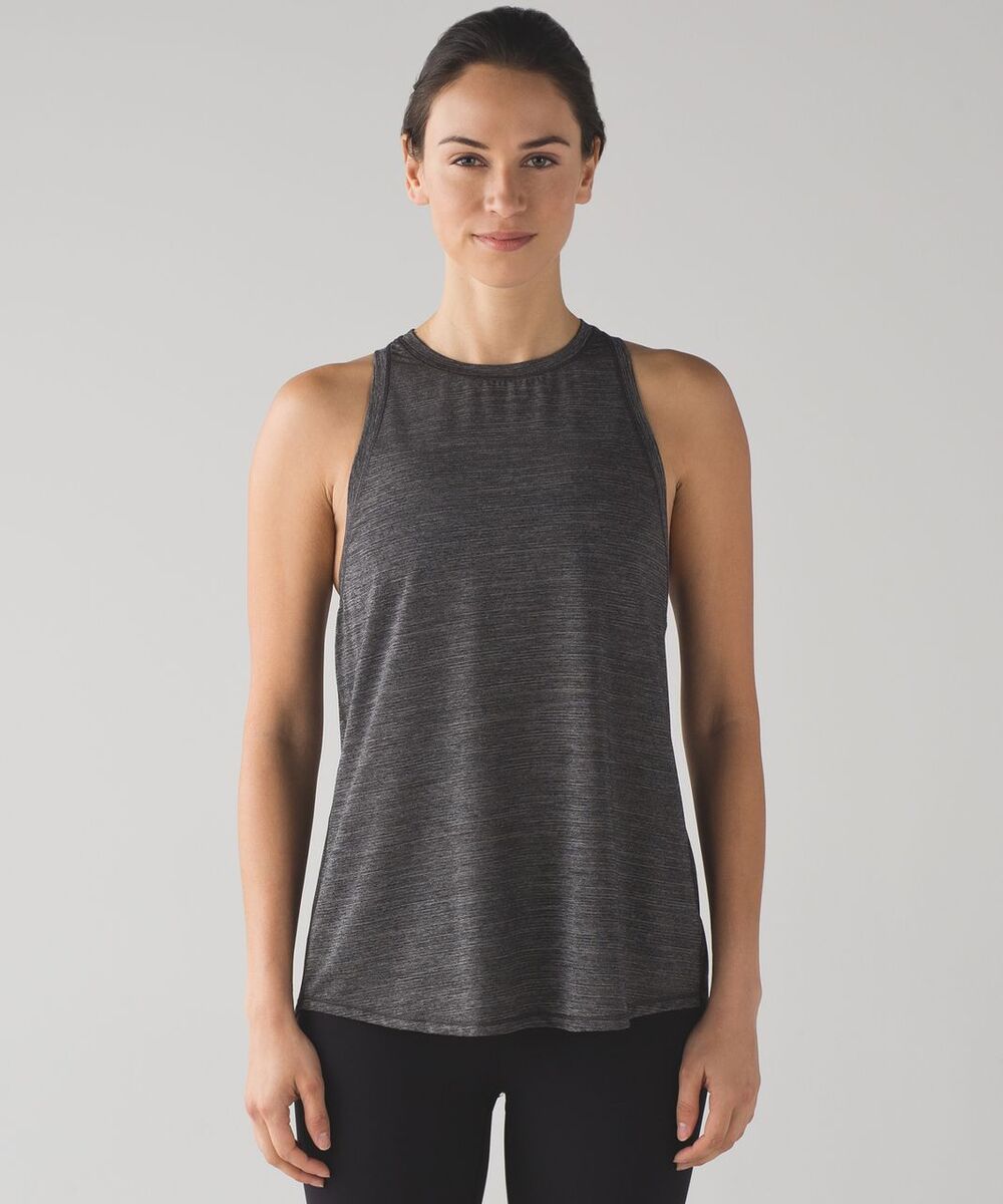 Lululemon Hot Like Agni Singlet Heathered Black sz 6